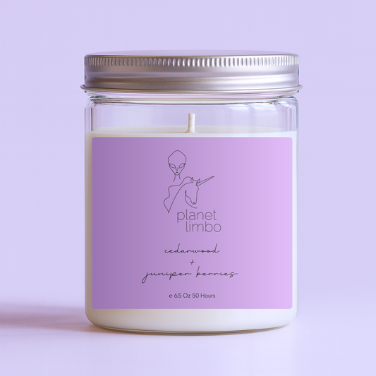 'cedarwood + juniper berries' soy candle