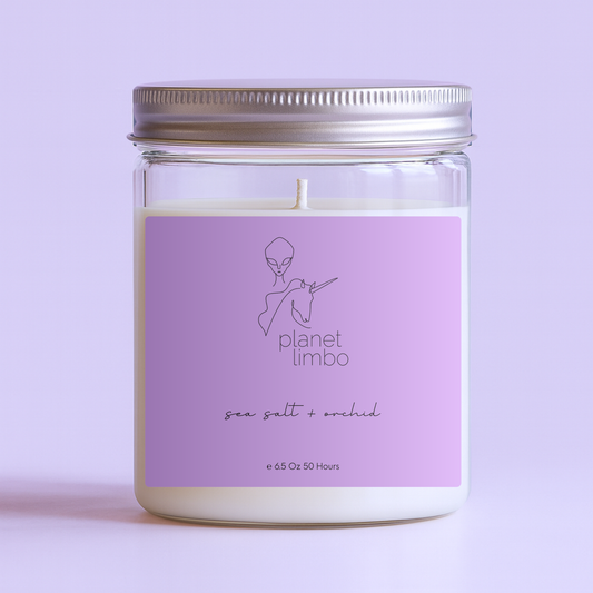 'sea salt + orchid' soy candle