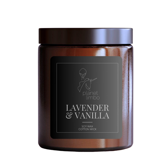 'lavender + vanilla' candle