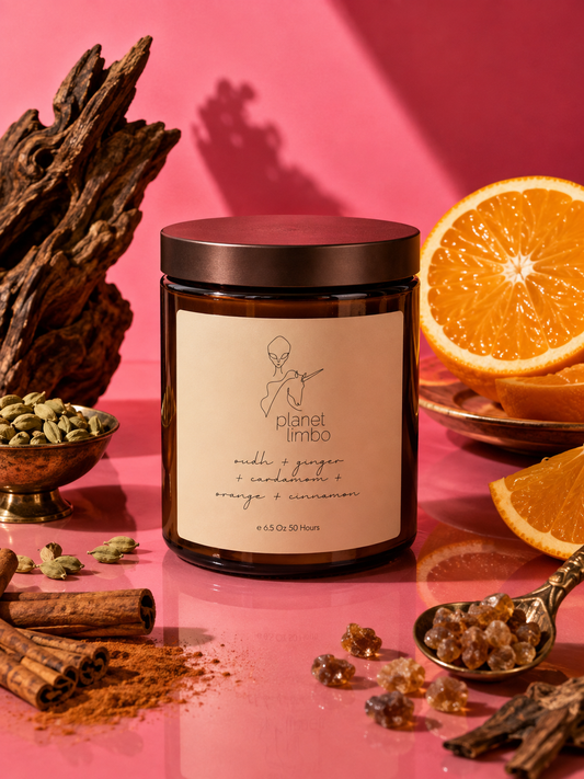 'Oudh + Ginger + Cardamom + Orange + Cinnamon' Soy Candle
