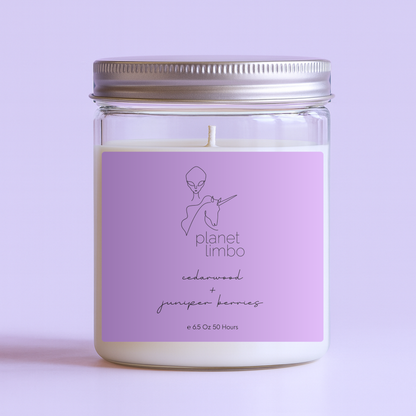 'cedarwood + juniper berries' soy candle