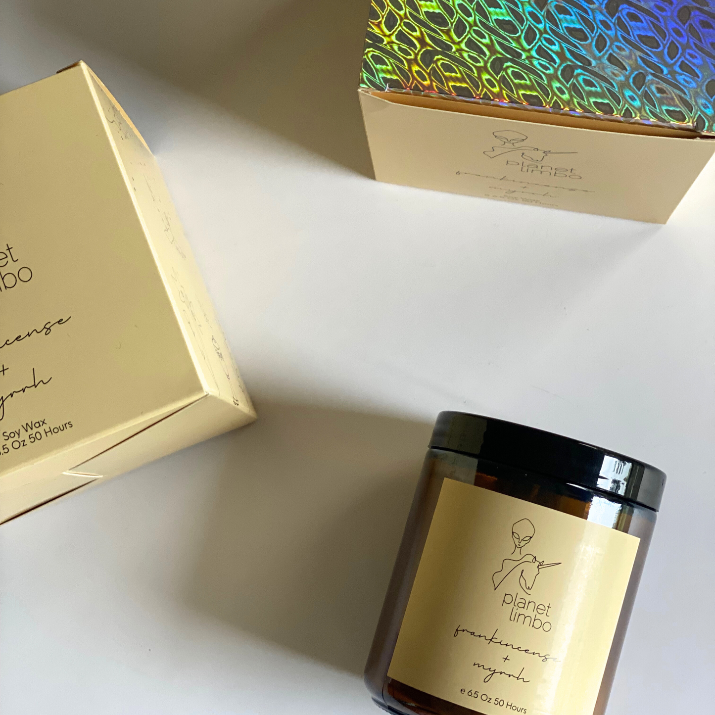 'frankincense + myrrh' soy candle